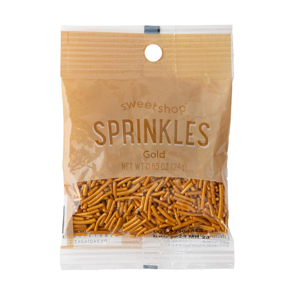 Sweetshop Sprinkles Mix, Gold, 0.85 oz