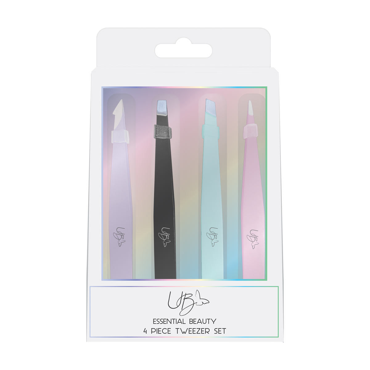 Urban Butterfly Essential Beauty Tweezers Set, 4 pc