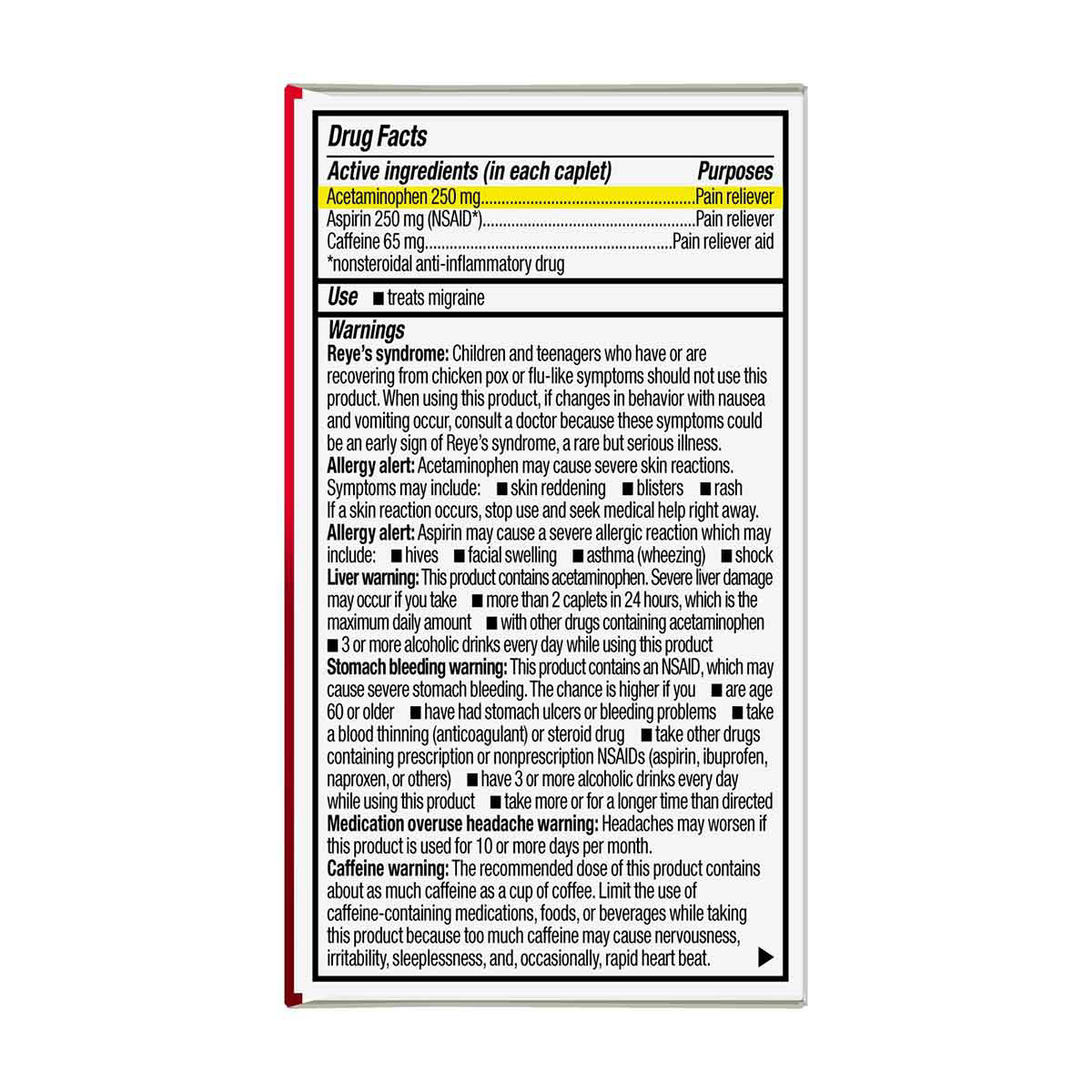 GoodSense Migraine Relief, Acetaminophen, Aspirin (NSAID) and Caffeine