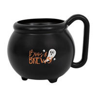 Bats & Boos Halloween Cauldron Shaped Plastic Mug, 15 oz