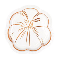 Elegant Thanksgiving Pumpkin Shaped Party Plates, 9 in,