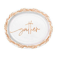 Elegant Thanksgiving Oval Party Plates, 12 in, 8 ct