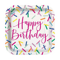Pink Sprinkles Birthday Party Plates, 8 ct, 9