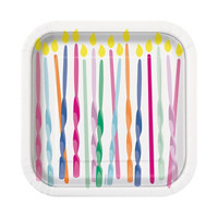 Birthday Candles Birthday Party Plates, 8 ct, 7 in