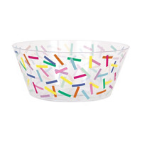 Pink Sprinkles Birthday Plastic Bowl, 10 in