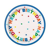 Dots & Stars Birthday Party Plates, 8 ct, 7 in