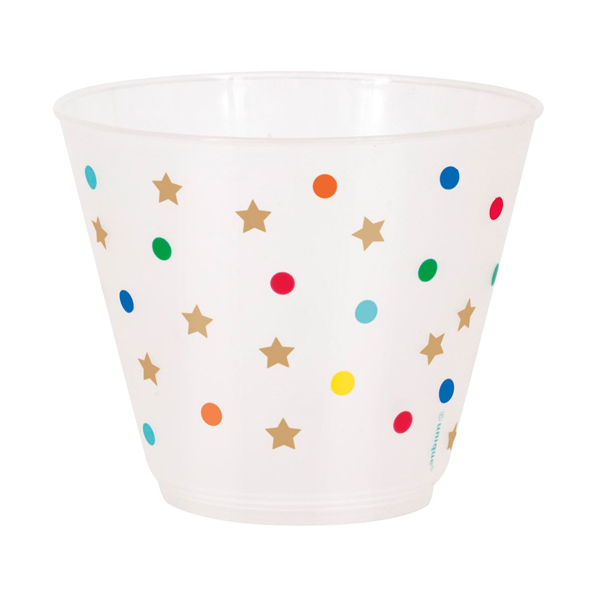 Mini Dots & Stars Birthday Plastic Tumblers, 8 ct, 9 oz