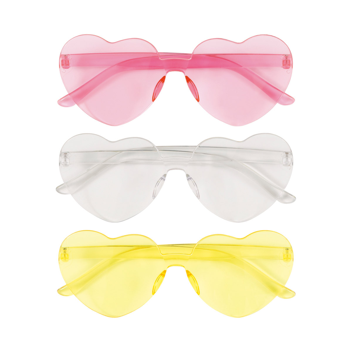 Plastic store heart glasses