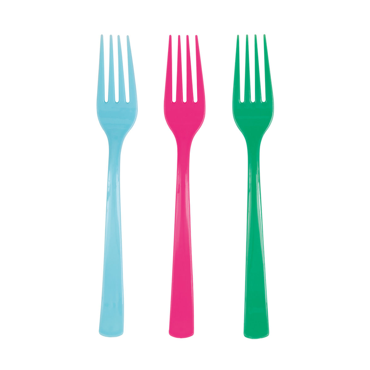 Assorted Bright Plastic Forks, 18 Count
