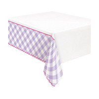 321 Party! Plastic Pastel Gingham Tablecloth, 54 in