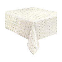 321 Party! Foil Modern Gold Tablecloth, 54 in