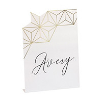 Modern Gold & Purple Paper Place Cards, 6 Count