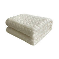 Embroidered Cream Sherpa Throw, 50 in x 60 in