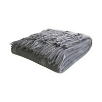 Woven Gray Simple Plaid Throw, 50 in x 60 in