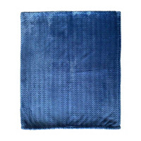 Chevron Flannel Jacquard Throw, Blue, 50 in x 60 in