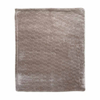Honeycomb Pattern Flannel Jacquard Throw, Cream, 50 in x 60 in
