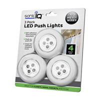 Sonic IQ LED Push Lights, 3 ct