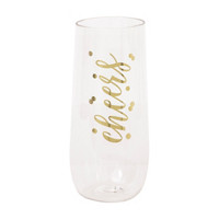 'Cheers' Stemless Plastic Champagne Flute, 9 oz