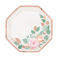Pink Blooms Party Plates, 8 ct, 9.25 in