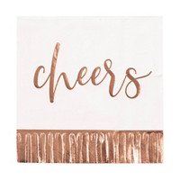 Fringed 'Cheers' Cocktail Napkins, 16 Count