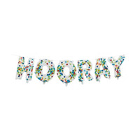 Clear Confetti &#x27;Hooray&#x27; Balloon Banner Kit