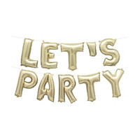 Gold Foil 'Let's Party' Balloon Banner Kit