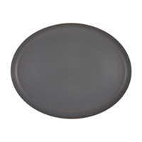 Oval Solid Matte Plate, Cool Gray