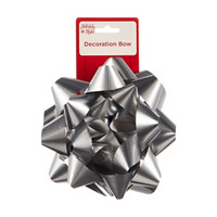 Holiday Style Decorative Bow, Silver