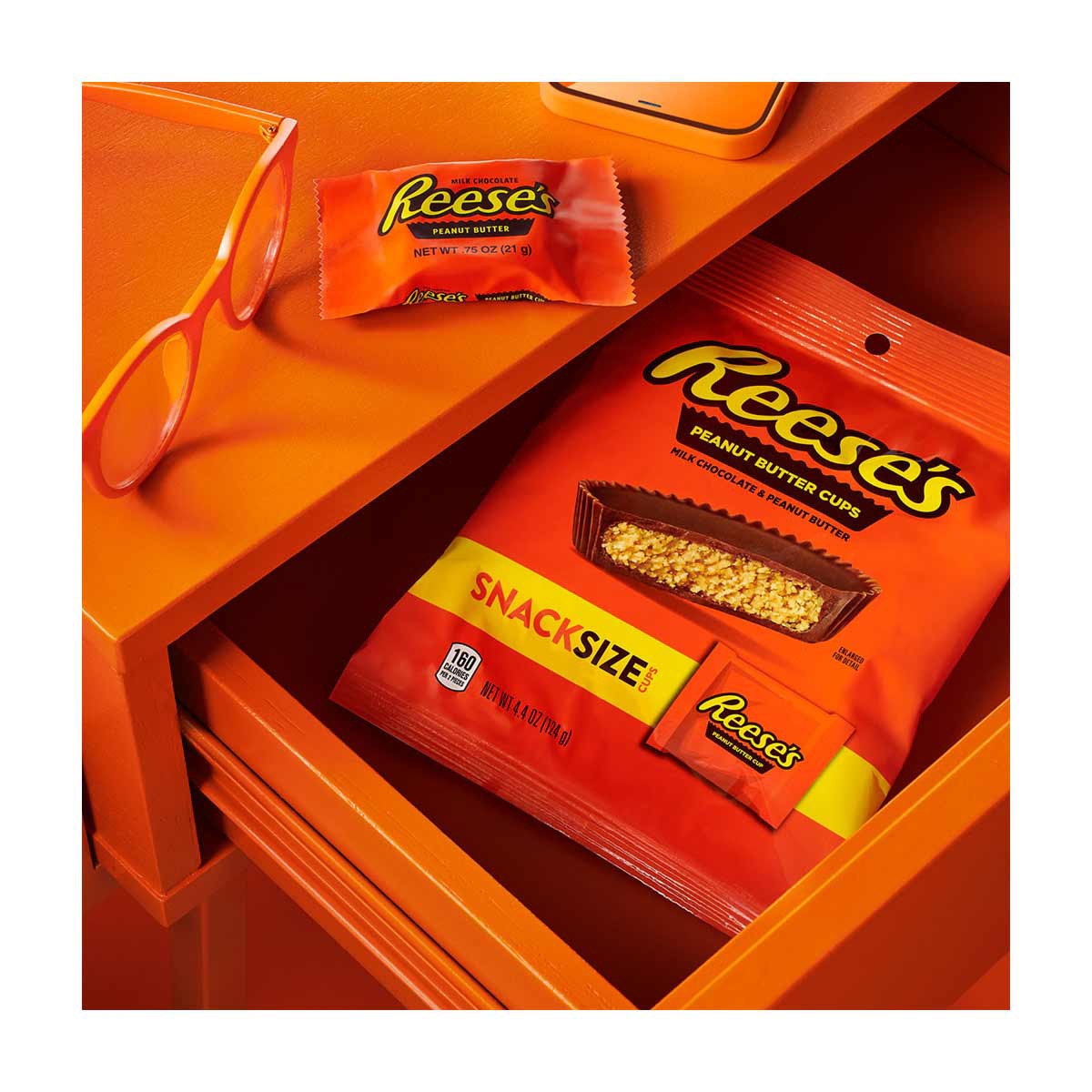 Reese's Milk Chocolate & Peanut Butter Snack Size Cups Candy, 4.4 oz