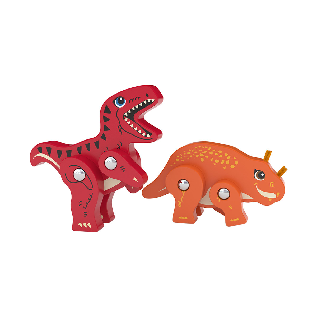 J'adore Wooden Moveable Dinosaurs Set