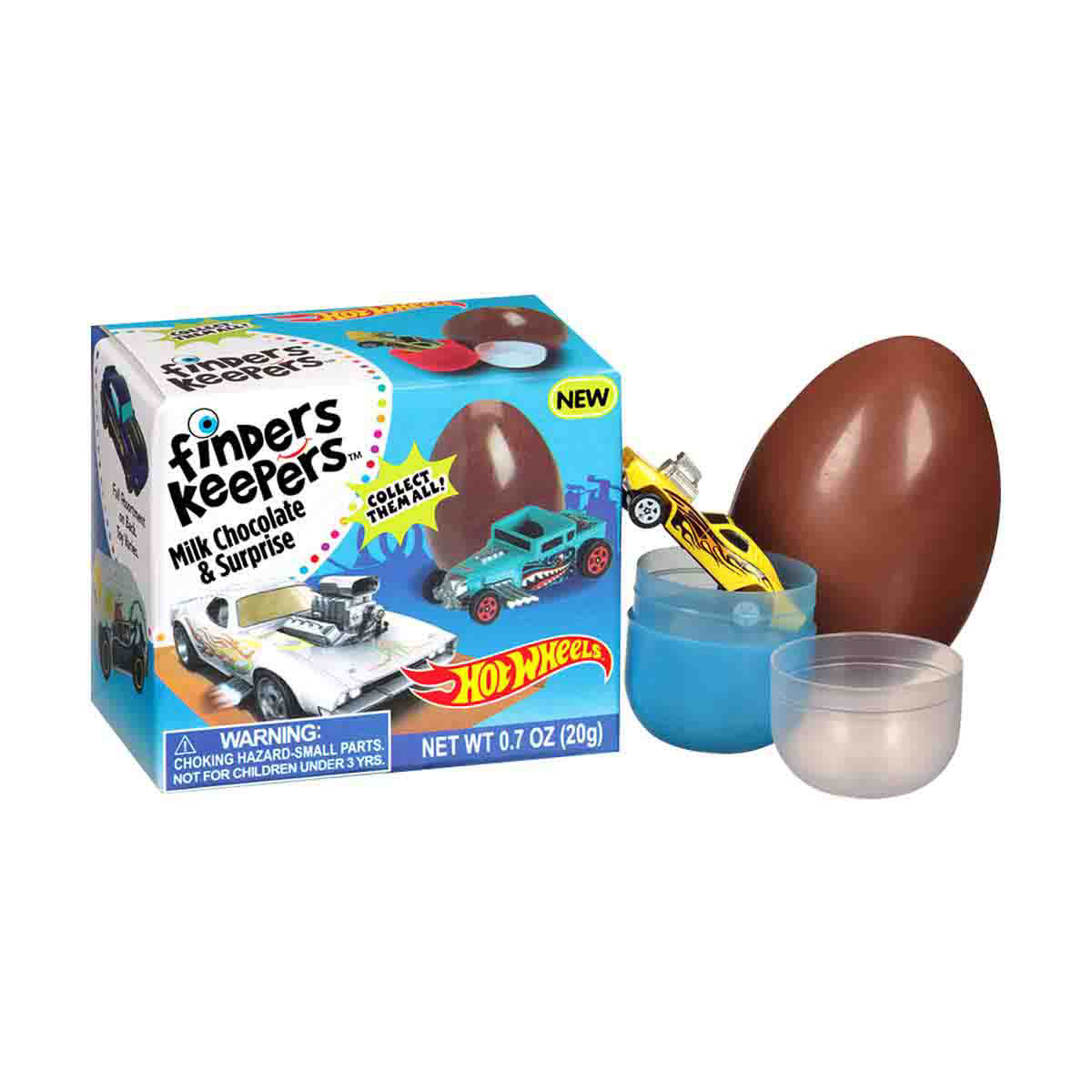 Finders Keepers Hot Wheels Milk Chocolate Egg & Surprise, 0.7 oz.