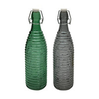 Decorative Flip Top Style Glass Water Bottle