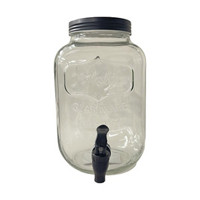 Yorkshire Glass Dispenser with Black Lid and Spigot