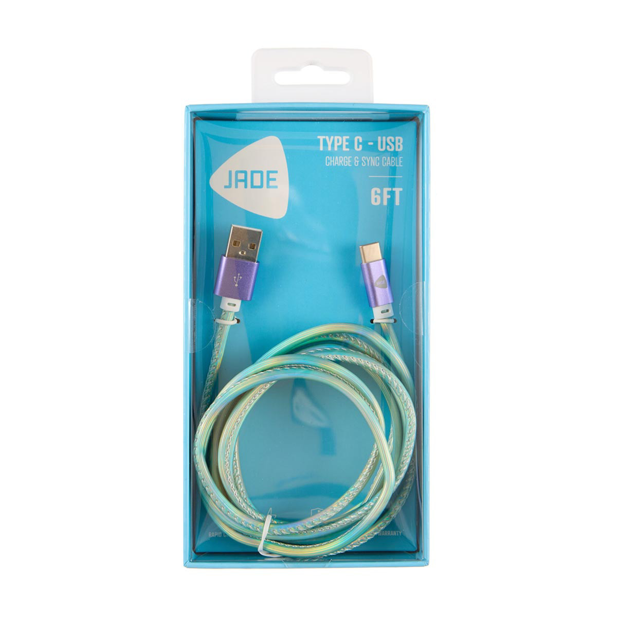 JADE Type C USB Charging Cable, 6 ft, Assorted