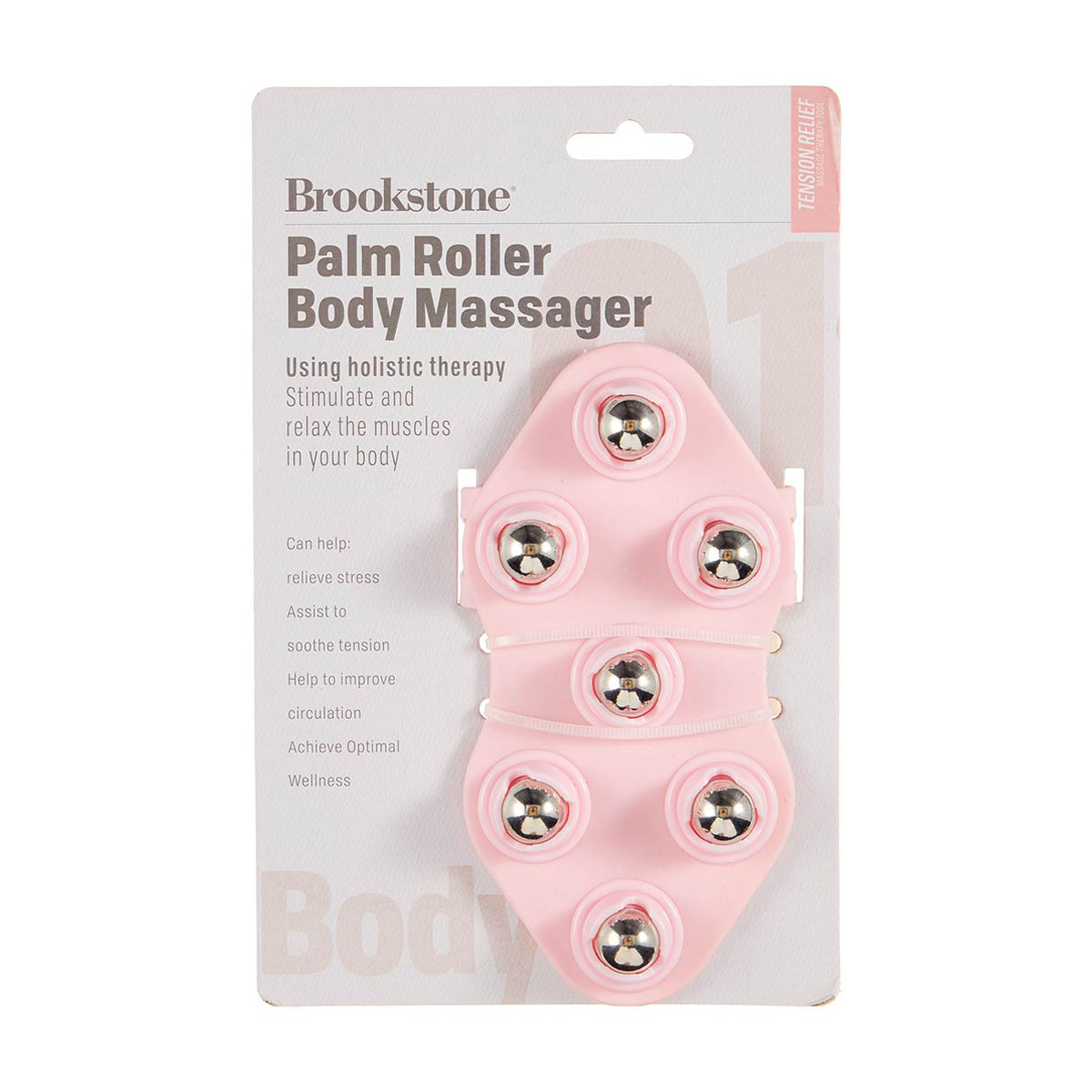 Brookstone Palm Roller Body Massager Pink