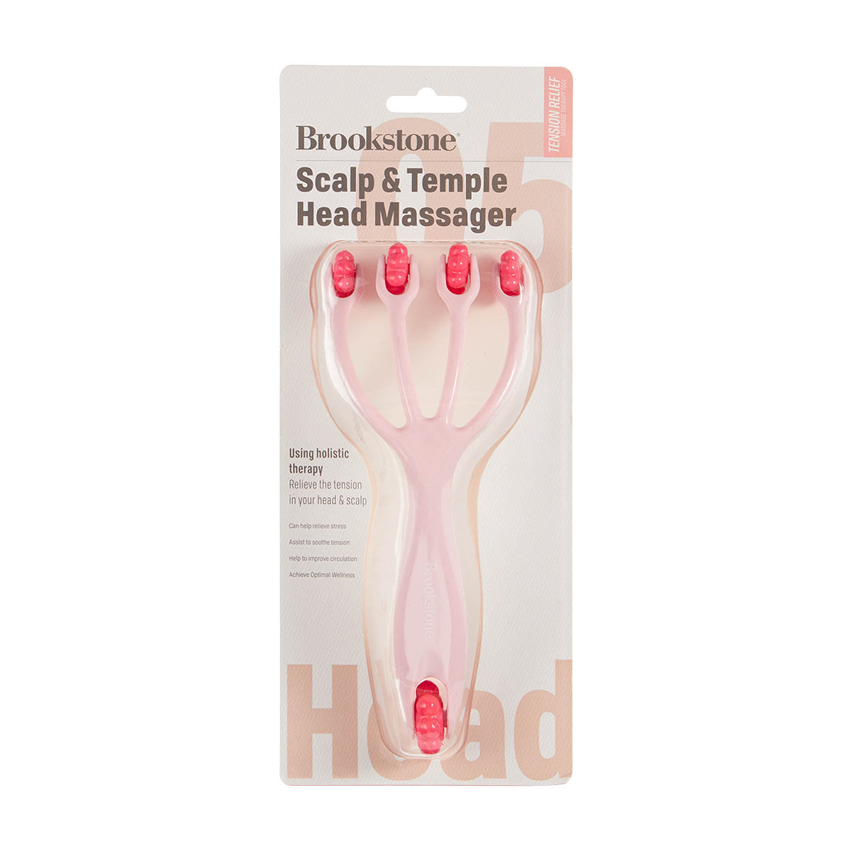 Brookstone Scalp & Temple Head Massager, Pink