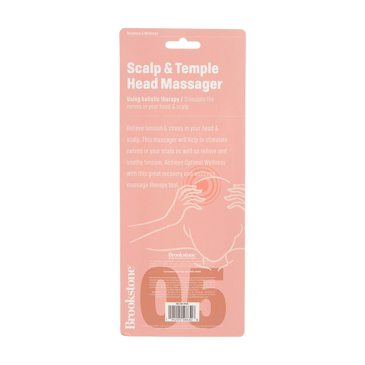 Brookstone Scalp & Temple Head Massager, Pink