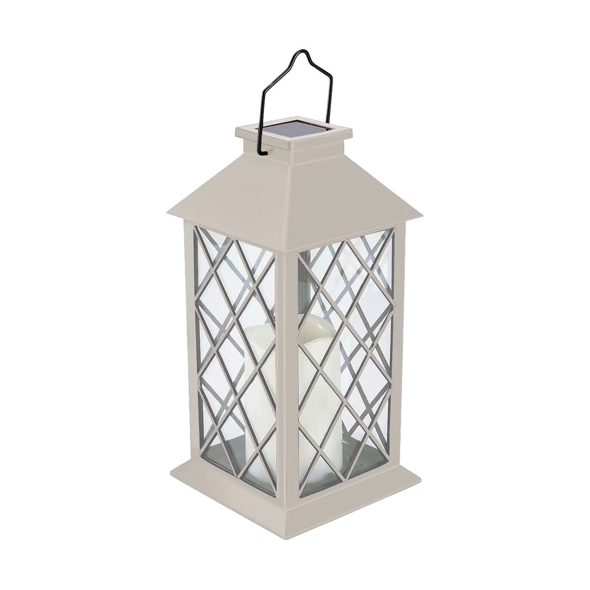 Traditional Design Plastic Solar Lantern, Sage