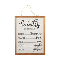Humorous Laundry List Hanging Sign
