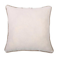 Hand Embroidered Printed Decorative Square Pillow, 18 in