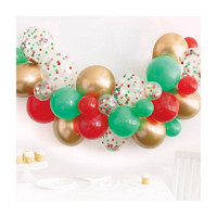 Red, Green, & Gold Balloon Arch Kit, 26 pc