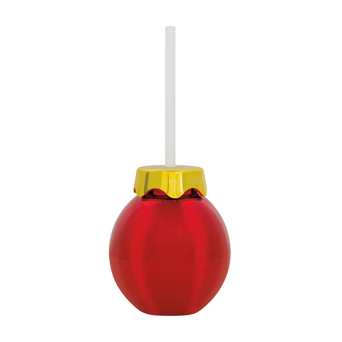 Christmas Ornament Plastic Cup with Straw, 12oz