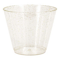 Gold Glitter Party Tumblers, 9oz 