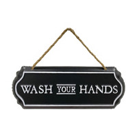 Metal 'Wash Your Hands' Wall Sign