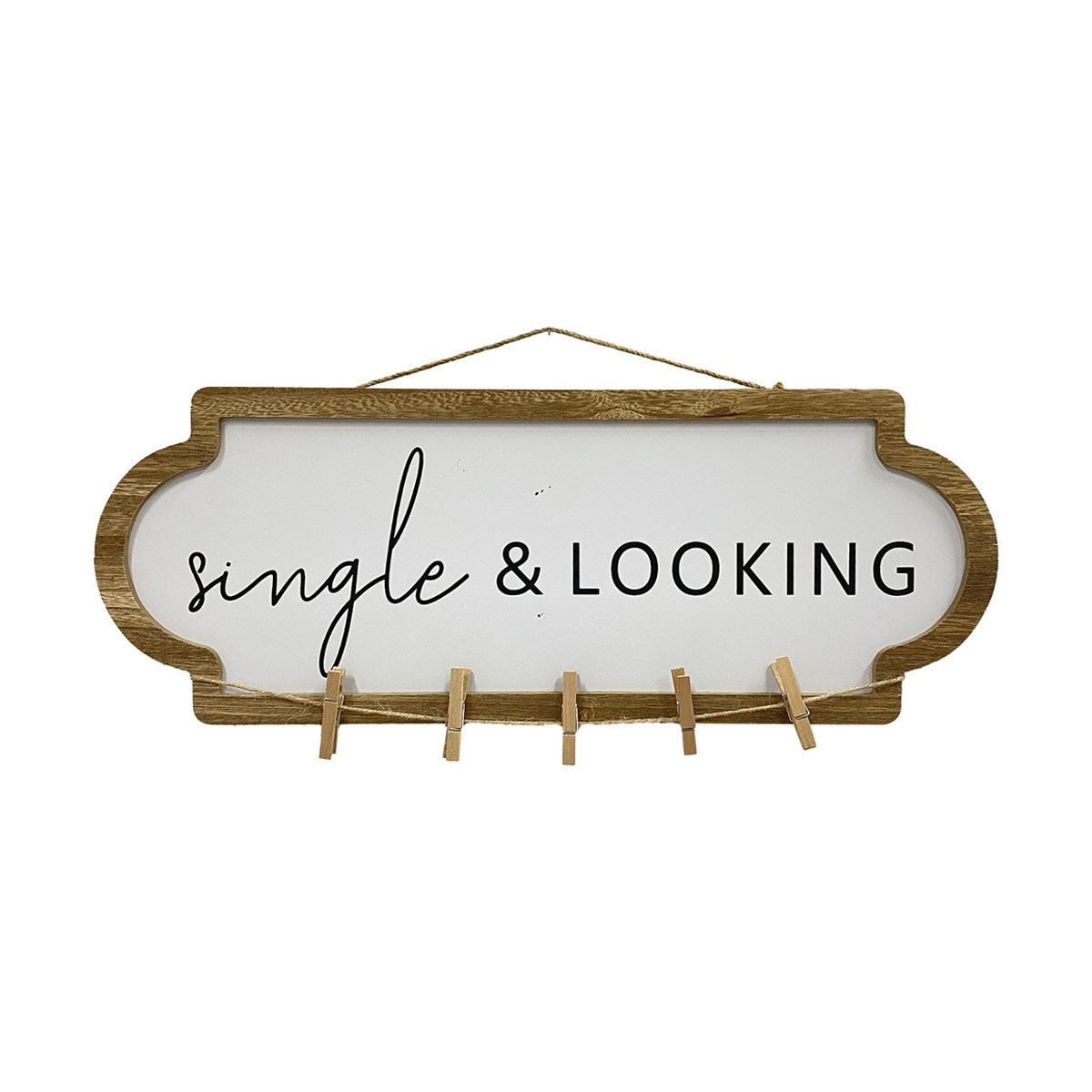'Single & Looking' Wall Sign with Clips