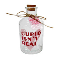 'Cupid Isn't Real' Valentine's Day Decorative Glass Bottle