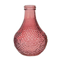 Decorative Embossed Glass Vase, Pink