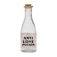 'Anti-Love Potion' Valentine's Decorative Glass Bottle with Cork Lid