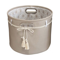 Canvas Basket, Silver, Round, Extra Large
