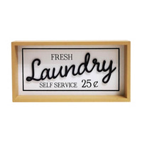 'Fresh Laundry Self Service' Rectangular Tabletop Sign Décor